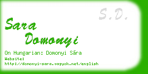 sara domonyi business card